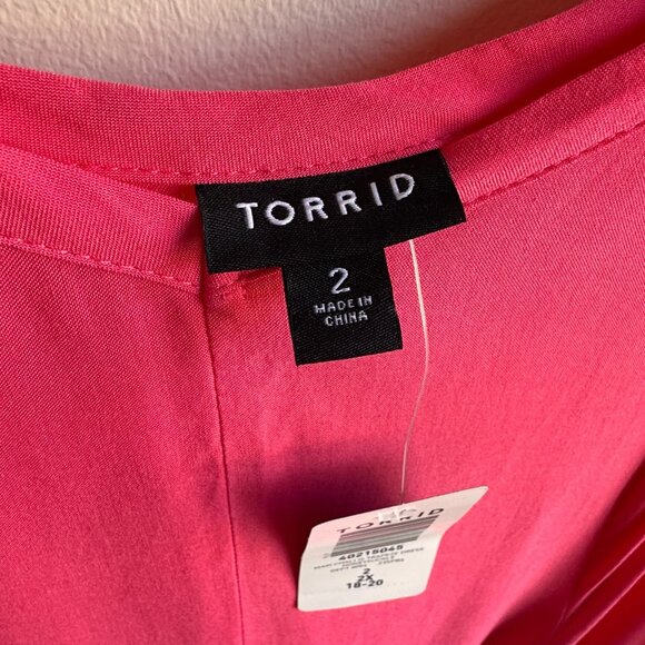 Torrid Women's Pink Maxi Challis Trapeze Dress Size 2X (18-20) NWT - Picture 6 of 8